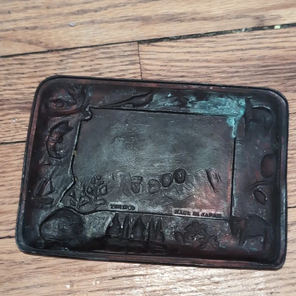 Thrifco South Dakota Souvenir Tray Terido Copper Embossed Mount Rushmore Japan